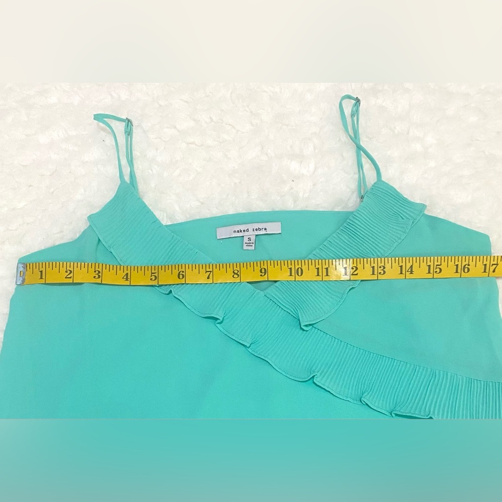 Naked Zebra Womens S Mint Green Cami Tank Top Boho Fall Festival Coastal Preppy - Picture 9 of 12